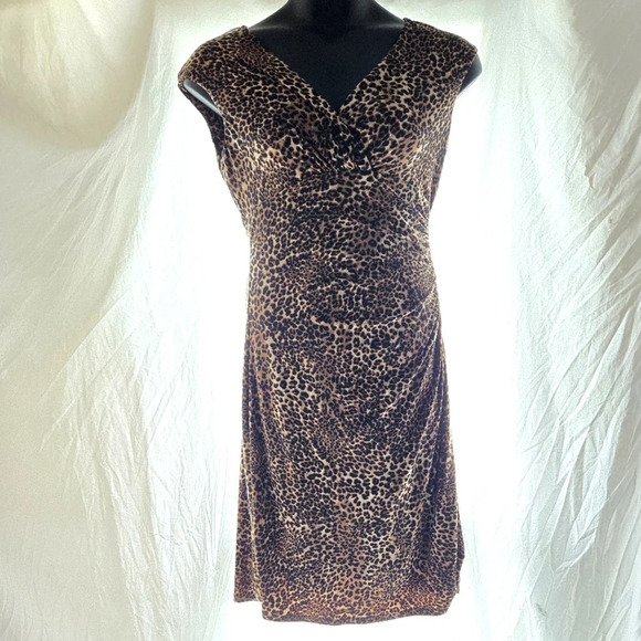Cheetah Print Fitted Dress EUC - Picture 2 of 6